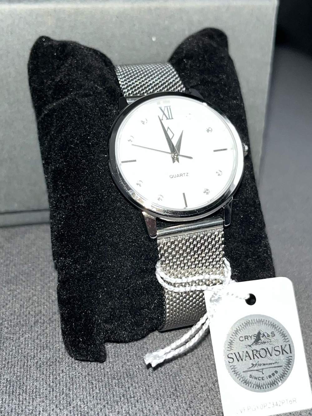 NIC & SYD Swarovski 💎Crystal Silver Mesh Watch | Minimalist Quartz Watch BNWT